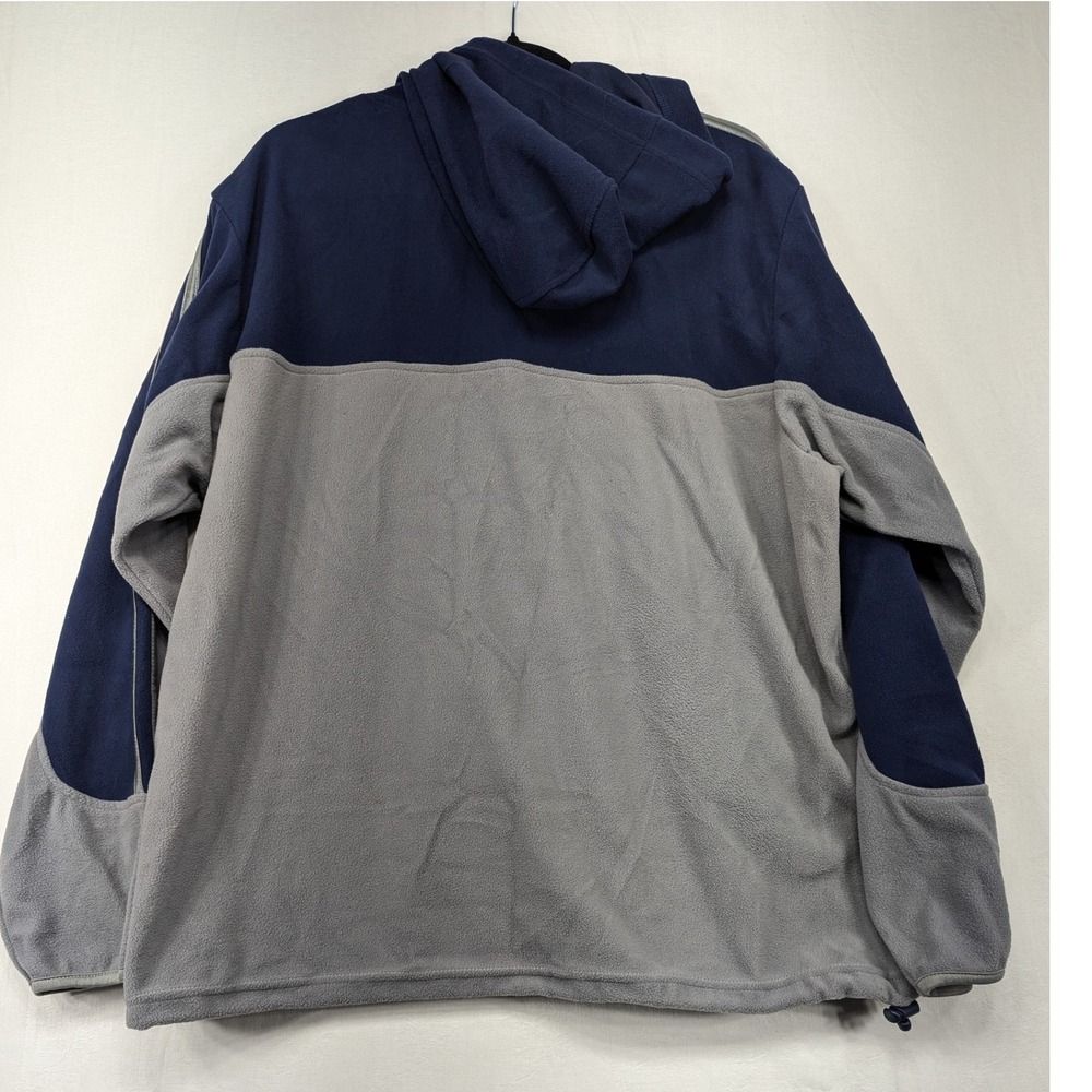 Starter Mens Medium Full Zip Fleece Hoodie‎ Jacket Gray Blue Striped - Picture 2 of 7